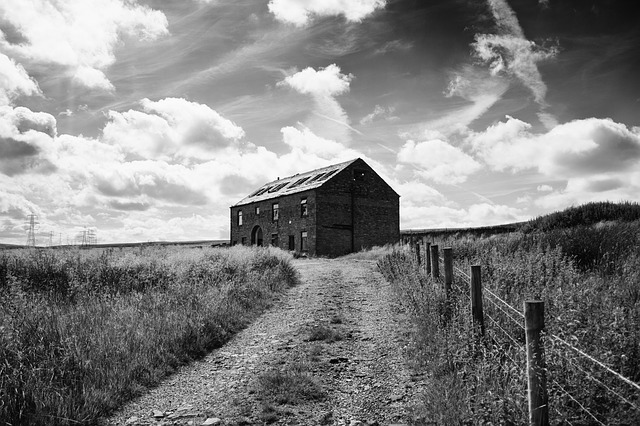 A building on the outskirts of town.